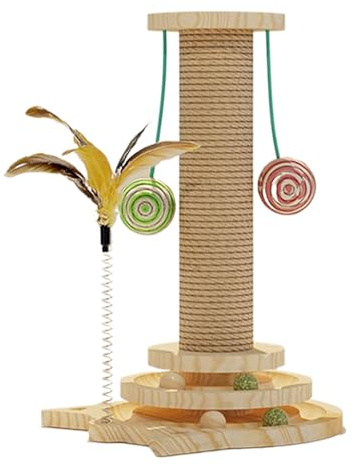 Albero Per Gatto – Giocattolo Da Gratta Stabile Da Posare A Pavimento, Design Giocoso Stimolante L'Istinto Felino | Giocattolo Esercizio Antiscivolo E Sicuro Per Un Uso Attivo A Casa