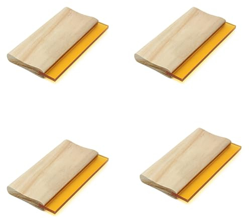Cwmiibili 4pcs 8 Inch Silk Screen Printing Squeegee Single 70 Durometer Ink Scraper Tools
