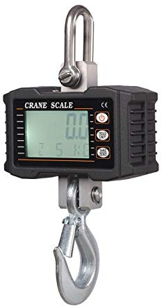 OIFAODAO, Balance avec boîtier en Fonte d'aluminium Balance de Grue numérique portative Affichage LCD rétro-éclairage Suspendue compacte Acier allié précision,Barbecue(Black,1000KG/10kg)