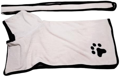 FANSHINUO Haustier-Bademantel, sehr saugfähig, schnell trocknend, Badetuch für kleine Hunde, Katzen, Schwimmmantel mit Gürtel für Haustiere, schnell trocknendes Hundehandtuch