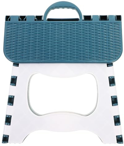 BIUDECO Sgabello Pieghevole in Plastica Leggera e Compatto Sedia Portatile da Esterno per Pesca e Campeggio Dimensioni Mini per Adulti Facile da Piegare Mano Blu Nordic