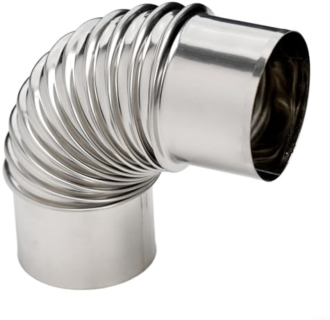 Linnkyfloa Stainless Steel Stove Flue Pipes Elbow with Rain Cap, High Temperature and Acid Resistant Chimney Liner for Ventilation and(70mm)