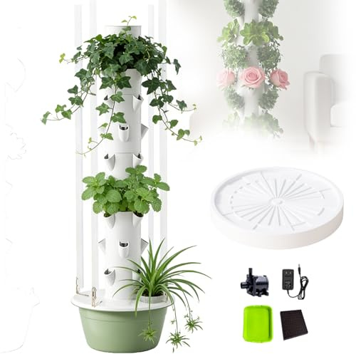 GYKOZY Kit de Tour hydroponique à 9 Niveaux avec Lampes de Croissance LED, 36 emplacements pour Plantes, système d;Irrigation Goutte à Goutte programmé pour Le Jardinage d