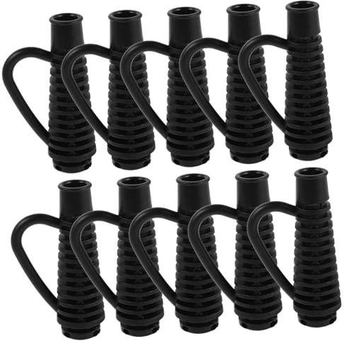 10 Pezzi Protezione Cavo Asciugacapelli Nero Plastico 1, 7cm | Coda e Riparazione, Copertura Terminale Installazione Semplice, Uso Casa e Salone