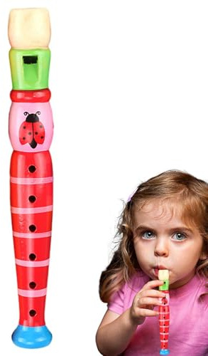 Flauto Di Legno - Strumento Registratore Di Cartoni Animati In Legno, Giocattolo Portatile Per L'addestramento Alla Melodia Dei Bambini, Dispositivo Musicale Educativo Per Il Controllo Del Respiro, Ac