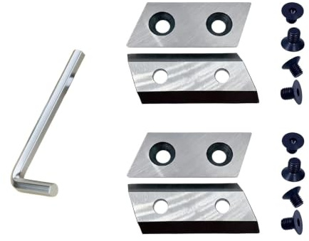 Lame Ricambio Biotrituratore Giardino, Acciaio Temprato 8.5 * 67 * 30mm | 4 Lame In Acciaio Temprato Con 8 Viti A Brugola M8, Per Taglio Rami E Scarti Verdi
