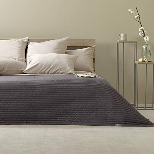 sei Design Luxus Tagesdecke Moderne Steppdecke Wohndecke Überwurf Sofadecke 220x240 220x260 (Living Trend - Schokobraun, 240 x 260 cm)