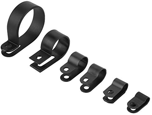 P-Clips，Jectse 200 Stück 5-28mm Nylon-Kabelklemme Nylon P Clips Nylon P Klemmen，zur Befestigung von Kabeln，Leitungen und Schläuchen(Black)