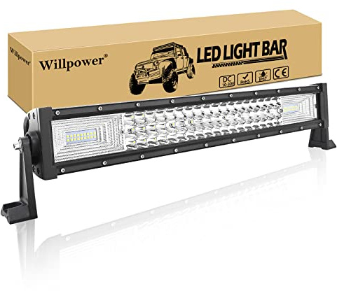 Willpower 22 tum 270 W gult LED-ljusstång LED-arbetslampor spot översvämning kombo dimljus körljus led stång för lastbil ATV 4 x 4 båt terräng auto 12 V 24 V vattentät