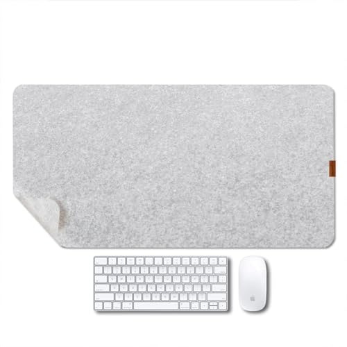 Bright Stone Filz-Schreibtischunterlage, rutschfestes Mauspad, 80 x 40 cm, Bürobedarf, Schreibtischschutz, Schreibtischzubehör für Zuhause und Büro (Hellgrau)