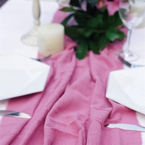 SYSUII 12er Set Leinenservietten Stoffservietten-Rustikale wiederverwendbar Leinen Servietten Dekorative Tischservietten Baumwoll-Leinen Stoffservietten für Hochzeitsfeier Party Dekoration -Rose
