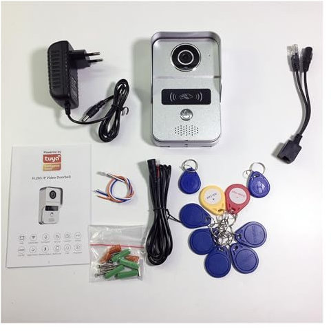 THikk Tuya App Smart Poe IP Video Citofono WiFi Videocitofono Campanello for Porte WiFi Campanello Telecamera Allarme Wireless 1080P Telecamera di Sicurezza (Color : W02)