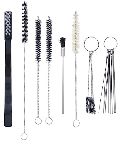 Set di Pulizia Per Pistole a Spruzzo, 21pz Kit Pulizia Aerografo, Strumenti di Pulizia per Carburatore, con Spazzole e Ago di Precisione, per Strumenti di Spruzzatura
