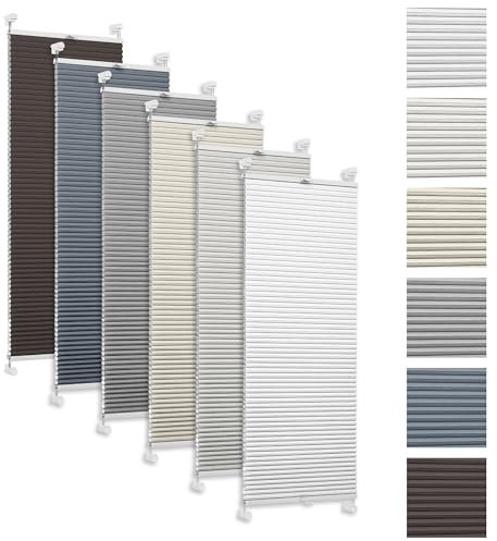 Rettika Wabenplissee ohne Bohren, Thermo und Verdunkelung, klemmfix Montage, 110 x 80 cm. (Breite x Höhe), Weiß, Plisseklemmfix