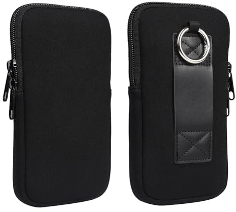 6.9 Inch Universal Vertical Waist Bag for Men with Zipper and Lanyard