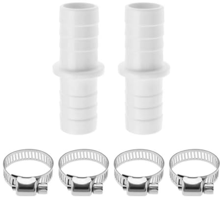 Laroal Conector de Manguera para Lavadora, 2 Piezas, 20 mm, extensión de Tubo de desagüe para Lavadora con 4 Abrazaderas de Metal