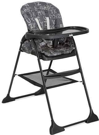 Joie Mimzy Snacker Compact Fold Highchair (Approx. 6 Months to Approx 15kg/3 Years) - ABC Charcoal