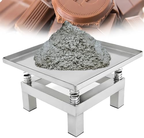 HuanSebesity Tavolo Vibrante da 50w,in Calcestruzzo,Mini Tavolo Vibrante per Cemento,Agitatore per Calcestruzzo 35 * 35 Cm,per Test Vibrazione,in Acciaio Inox,3000 – 3600 RPM 50x50cm
