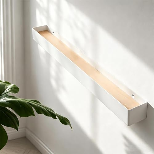 LERANXIN Wandgarderobe mit Ablage 85 cm, Kleiderhaken Garderobe mit Ablage, Hakenleiste Garderobe mit 10 Versteckten Haken, Matt Weiß, für Eingangsbereich, Badezimmer und Wohnzimmer