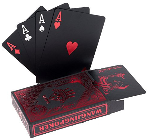 Carte da Poker in plastica Playing Cards Nero Carte da Poker Carte da Gioco Carte da Gioco Classiche in PVC Impermeabile Red