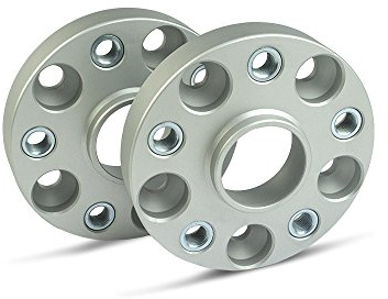 SCC Spurverbreiterung 13201BES - Buchse silber eloxiert - LK: 112/5 NLB: 66,6 GEW: M14x1,5 - 25mm - 2 Stück