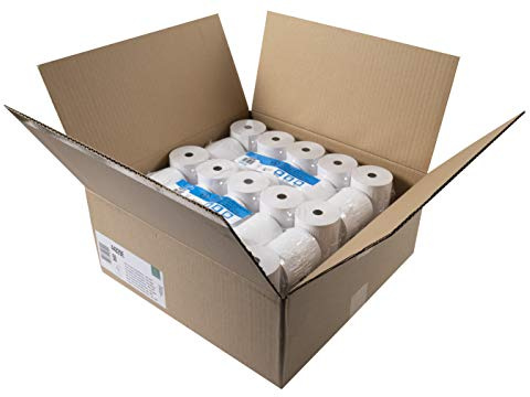 Exacompta 44829E Karton mit 50 Thermorollen für Kassen, 80mm x 75mm, 44 g/m², BPA frei, 1 Karton, weiß