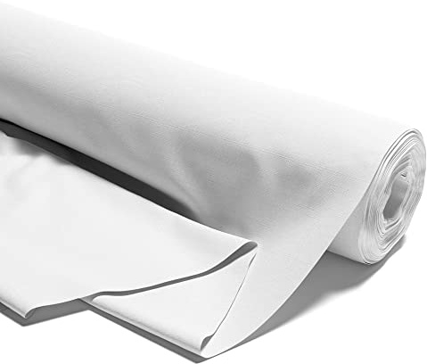 Tissu au metre Coton 0.5 M x 160 cm - Tissu pour couture decoration et loisirs creatifs Ideal pour vetements ameublement accessoires et projets de couture DIY Oeko-Tex B Blanc