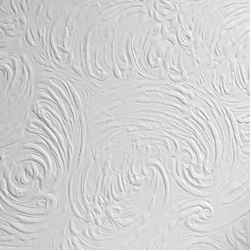 Richard Paintable Wallpaper White Textured Embossed Ceilings Vinyl