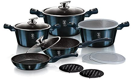 13-TLG. KOCHGESCHIRR-SET METALLIC LINE AQUAMARINE EDITION BERLINGER HAUS BH/7031