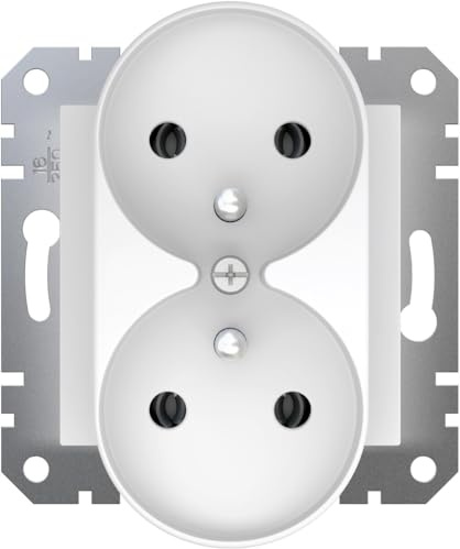 Asfora Doppelsteckdose z/u ohne Rahmen weiß EPH9810221 Schneider electric 3606481332998