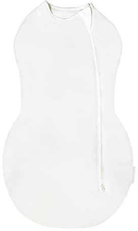 happiest baby Sleepea Comforter Pucksack 5-Sekunden-Wickeltuch, 100% Bio-Baumwolle, von Ärzten entworfen fördert gesunde Hüftentwicklung (Elfenbein, Small)