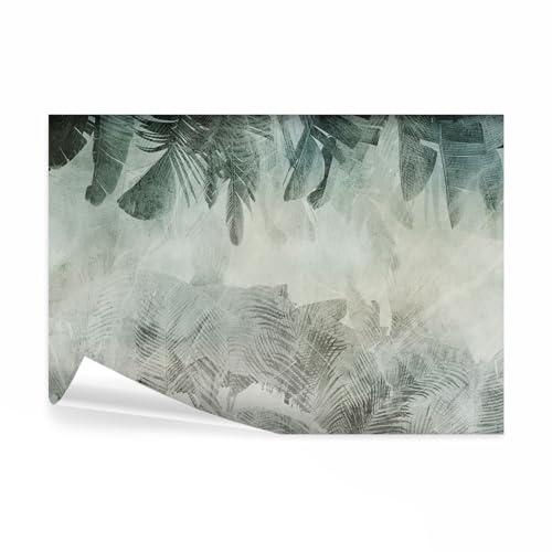 decomonkey Fototapete Pflanzen 450x315 cm Design Tapete Fototapeten Vlies Tapeten Vliestapete Wandtapete moderne Wand Schlafzimmer Wohnzimmer Blätter Baum Laub Natur Grün Beige