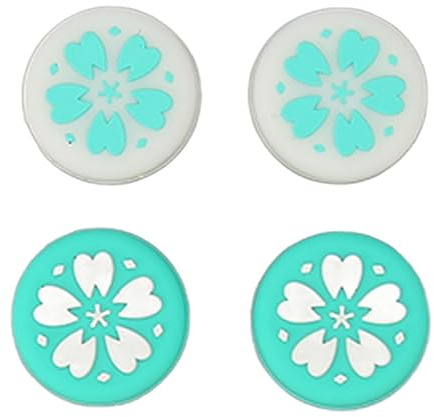 4PCS Thumb Grip Caps Compatible with Switch,OLED,Switch Lite, Soft Silicone JoyCon Joystick Grip Cute Stick Cover,Prevent Slip Replacement Joystick Caps (Blue)