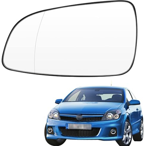 Ruolin Spiegelglas Links, Außenspiegel Glas Ersatz Spiegelglas Beheizbar Links Kompatibel mit Opel Astra H 2004-2009