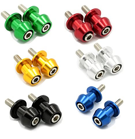 Radmuttern, 10 mm Gewinde, CNC-Schwingenständer, Schrauben, Schrauben, Schwingenspulen, Gleitspulen, M10 für ZX 6RR ZX6RR ZX-6RR 98-06 Radmutterkappen (Farbe: Silber)