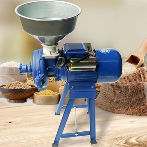 Electric Mill Grinder, Commercial Wet Dry Cereals Grinder, 2200W Heavy Duty Rice Corn Grain Coffee Wheat Feed Flour Grinding Milling Machine with Funnel