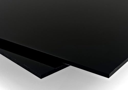 GOYAPRINT Metacrilato Negro 3mm Plancha Acrílico Rígido A3 29,7x42cm 2 Ud | Lámina de Metraquilato para Manualidades, Decoración y Rotulación | Resistente, Fácil de Cortar | 2 Ud