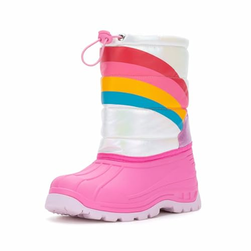 FUNCOO PLUS Toddler Warm Boots Girls Winter Snow Boots Child Rain Boot Waterproof Shoes Outdoor Size11
