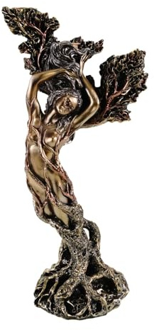 Kremers Schatzkiste Dekofigur Frau verschlungen im Baum 31cm Akt Weiblicher Baum Polyresin Bronzefarben Coloriert