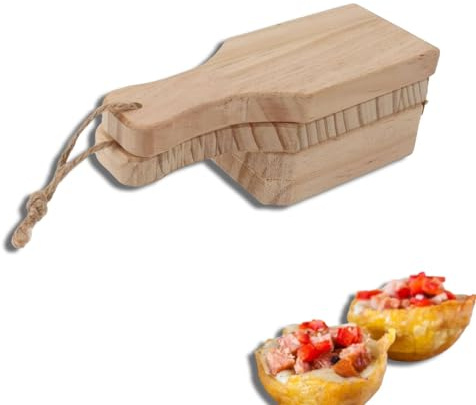 Presse-purée pour plantain vert, presse-purée en bois massif, broyeur de banane robuste, chips de plantain vert croustillant en bois, tostones, tasses, presse-écraseur