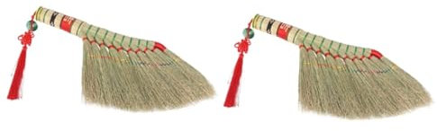 Hoement 2pezzi Scopa di Saggina per Letti e Divani Leggera e Compatta per Pulizie Domestiche Perfetta per Matrimoni e Traslochi Decorativa e Funzionale