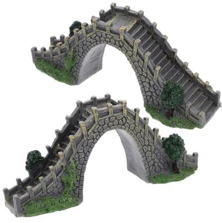 CAXUSD 2stücke Miniatur Kunststoffbrücke Künstliche Steinbrücke Für Miniaturgärten Aquarien Dekoration Von Mikroszenen Langlebiges Für Garten Und Landschaftsgestaltung