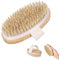 Brossage à Sec, Brossage a Sec Drainage Lymphatique, Dry Brush, Brosse Corps, Poils Naturels de Sanglier et Bois de Cerisier pour Exfoliation, Drainage Lymphatique et Réduction de la Cellulite