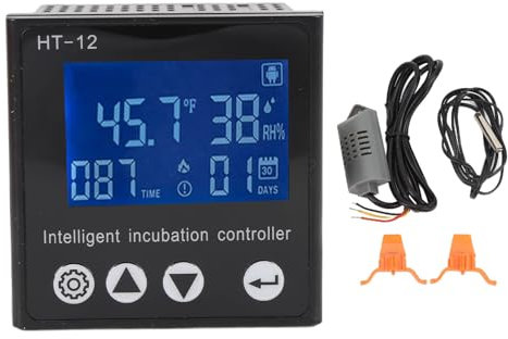 Controller Intelligente per Incubatrice, Controller di Temperatura e umidità Display LCD Misuratore Digitale di Controllo della Temperatura per Allevamento