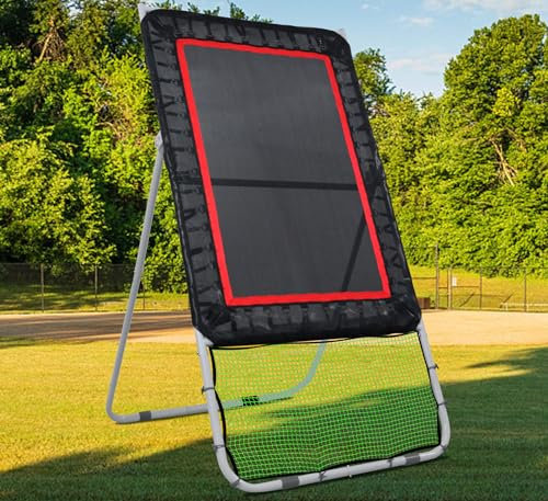 TUODENG Lacrosse-Rebounder für den Garten, 1,22 x 2,44 m, zusammenklappbarer Lacrosse-Rebounder, 3 Winkel einstellbar, robuster Lacrosse-Bounce-Back-Rebounder