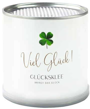 MacFlowers® Viel Glück Glücksklee Anzuchtset in der Blumendose | Das liebe Geschenk für die Freundin | Öffnen Gießen Freuen | Wünsche Glück als Blumengruß Geschenk für Frau