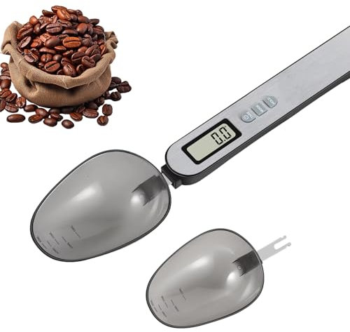 JIEYUCHU Cuchara Báscula Digital, Cuchara báscula para Medir Peso Alimentos en la Cocina, Báscula de Precisión con Pantalla para Hornear, Especias, Café, Cocinar