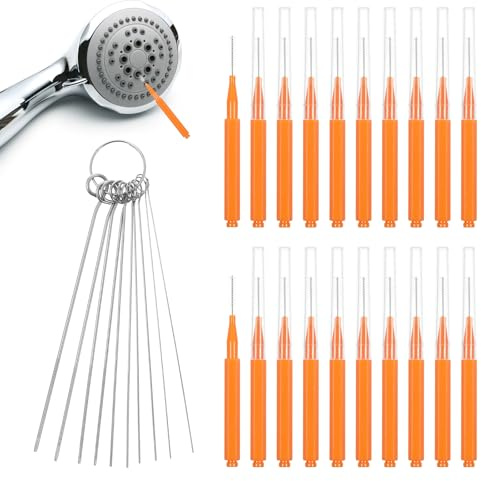 Lnngub 30 Pcs Shower Head Cleaner Tool,Nozzle Unclogger Multi-Size Nozzle Clog Removal Picks Small Gaps Hole Anti-Clogging Shower Head Cleaning Brush for Showerhead Small Hole Gap Jewelry