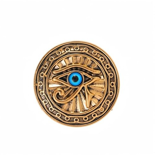 Broche œil d'Horus égyptien délicat zinc allié vintage femmes hommes protection symbole bijoux cadeaux veste robe accessoires (Plaqué or)