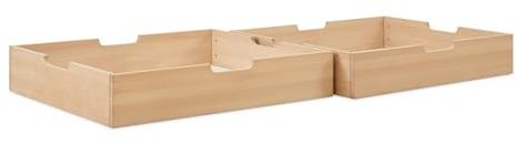 Ehrenkind® Doppelschublade für Familienbett Plano | Massivholz Buche Natur | Praktischer Stauraum unter dem Bett | FSC®-Zertifiziert | Made in Europe